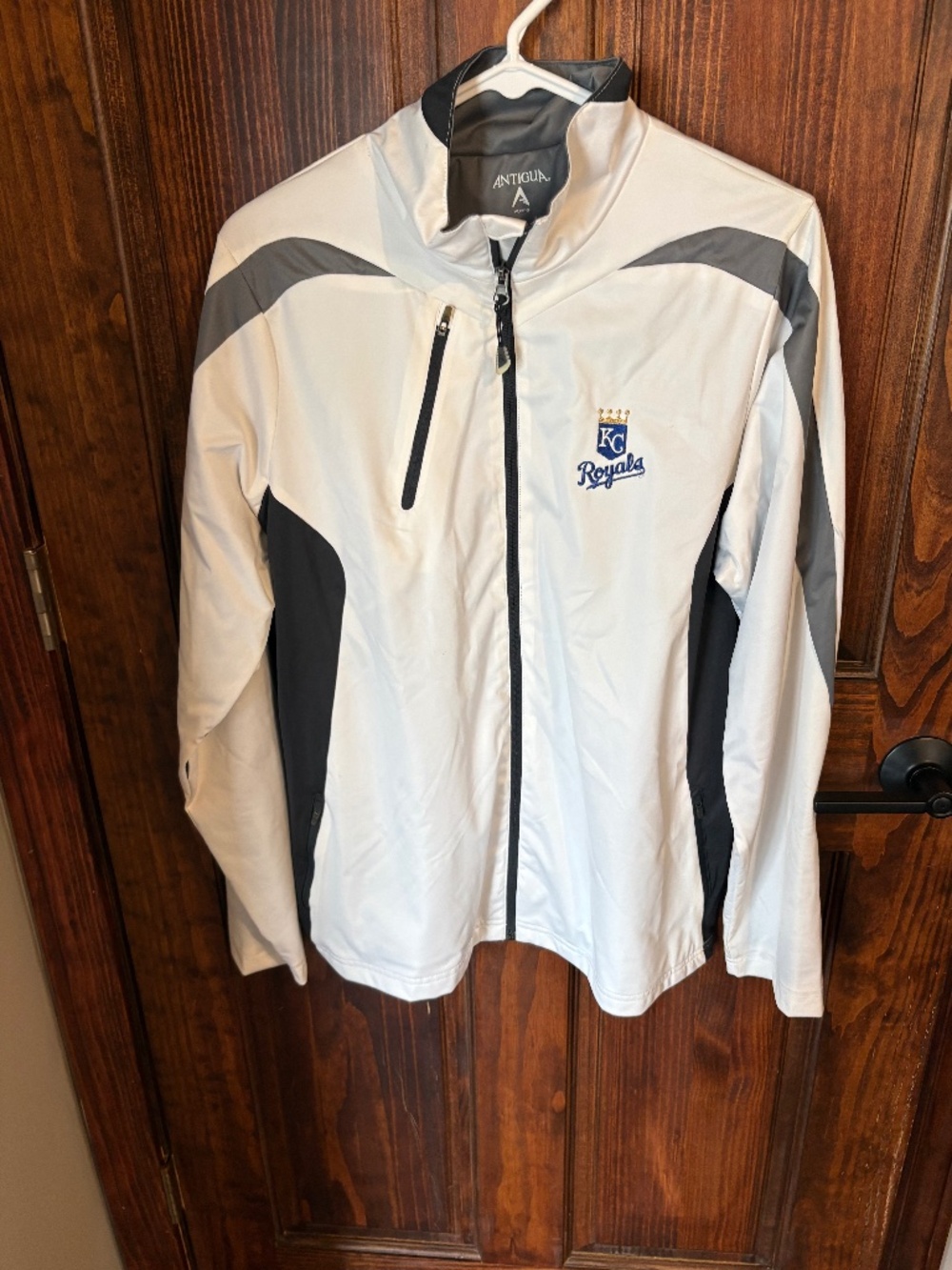 Antigua Kansas City Royals zip jacket white gray Women XL NWT
